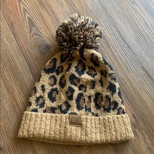 C.C. Cheetah print beanie